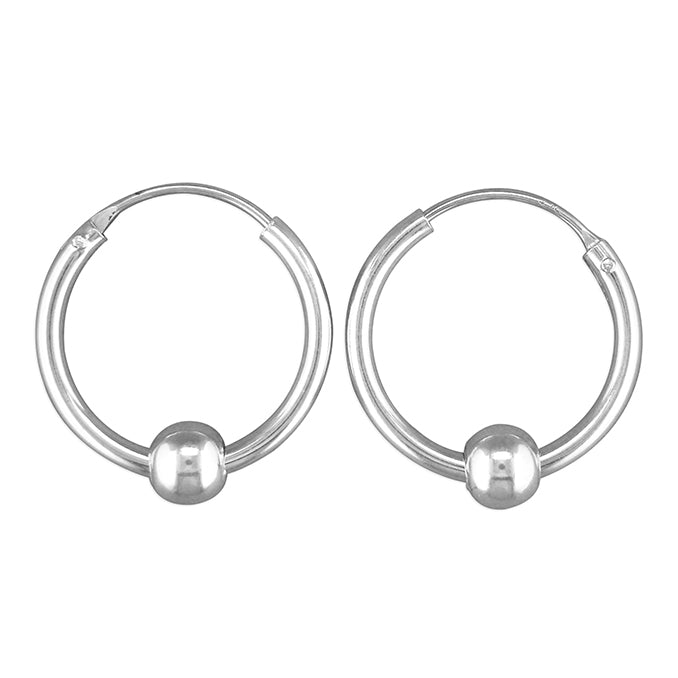 Sterling Silver Sleeper with Bead Earrings