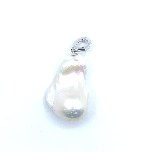 Large Baroque Pearl, Sterling Silver Removable Pendant, small bail