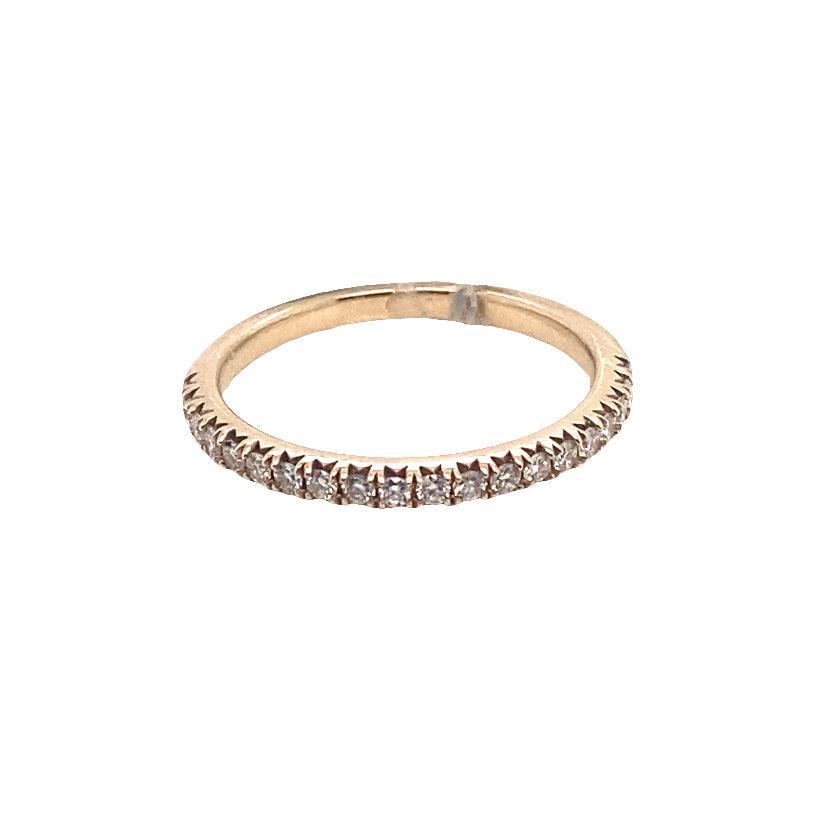 Round Diamond French Pave Half Eternity Ring 0.25cts