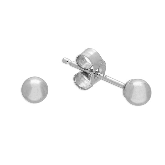 9ct Gold White Gold Bead Stud Earrings