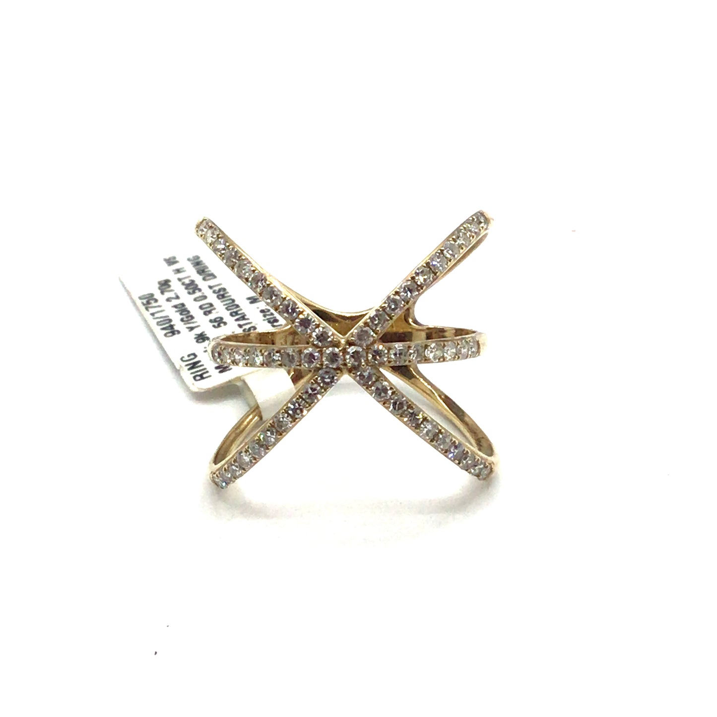 9ct Yellow Gold Starburst Diamond Ring
