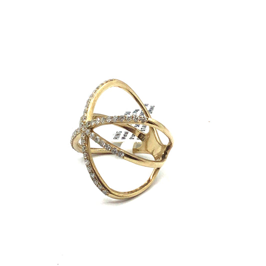 9ct Yellow Gold Starburst Diamond Ring
