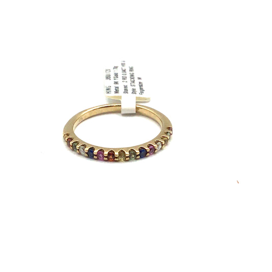 9ct Yellow Gold Multi Sapphire and Diamond Eternity Ring