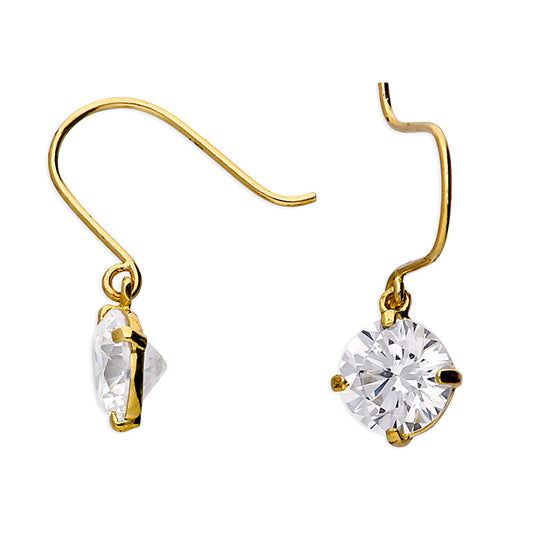 Drop Earrings In 9ct Yellow Gold With Cubic Zirconias