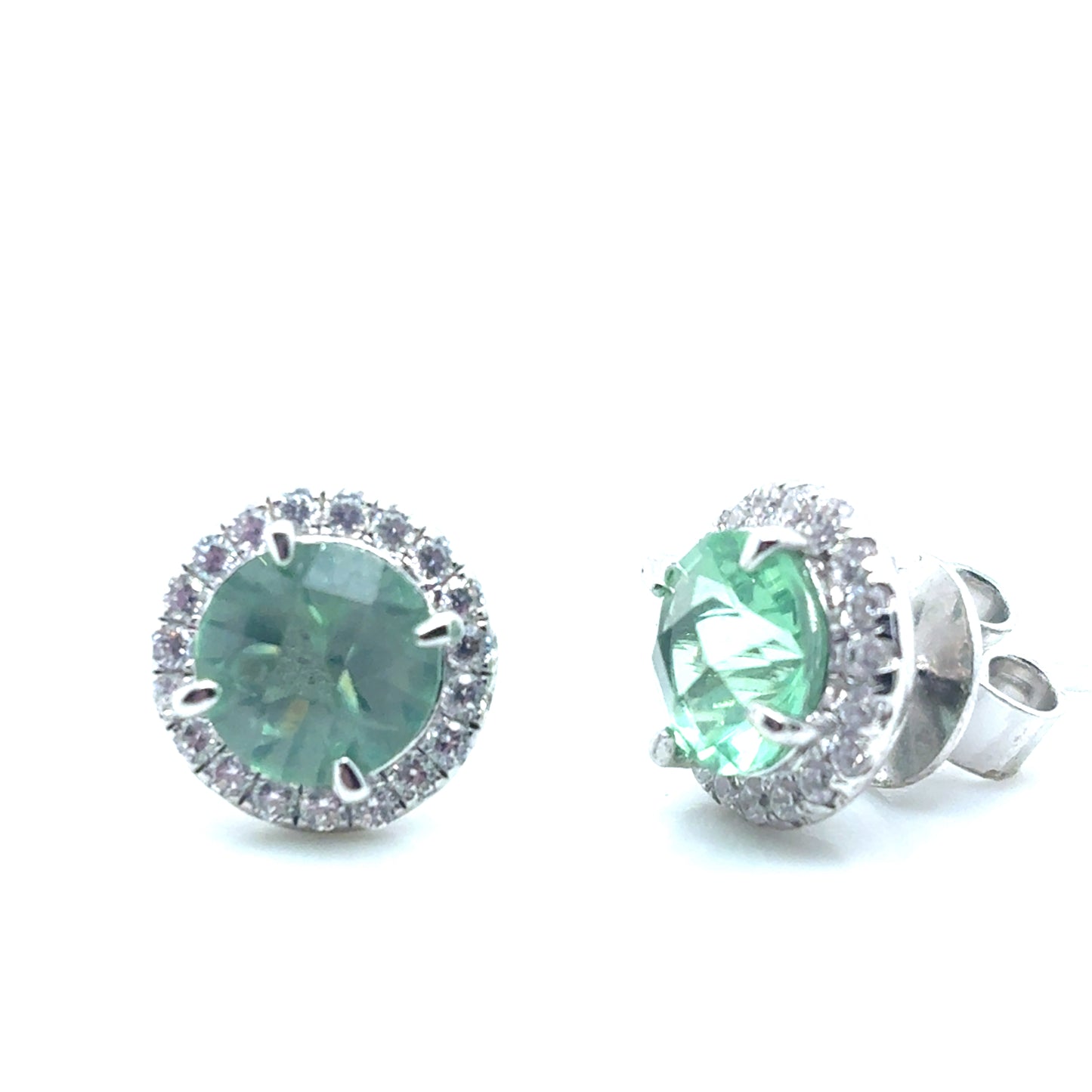 Green obsidian CZ studs