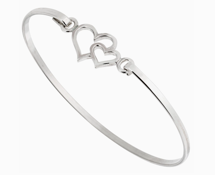 925 Silver Heart Bangle