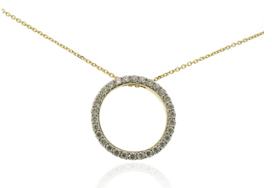 Bespoke Polo Diamond Pave Set Pendant Necklace in 18ct Yellow Gold