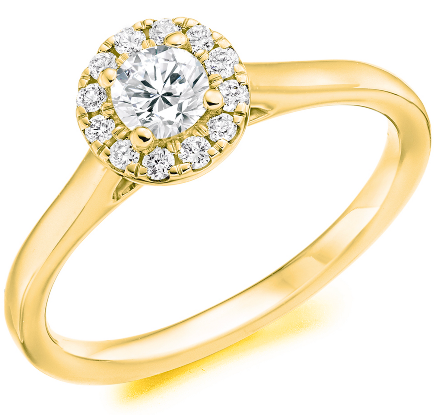 Round Brilliant Cut Diamond Cluster Engagement Ring 0.30ct