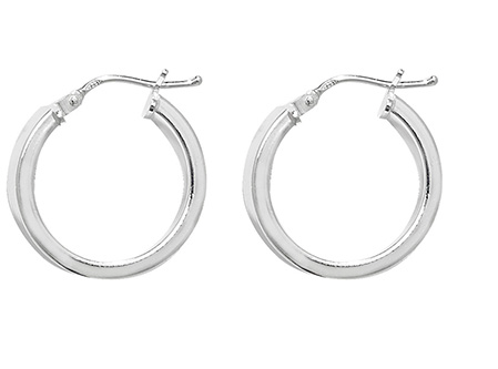 925 Silver Wide Flat Hoop
