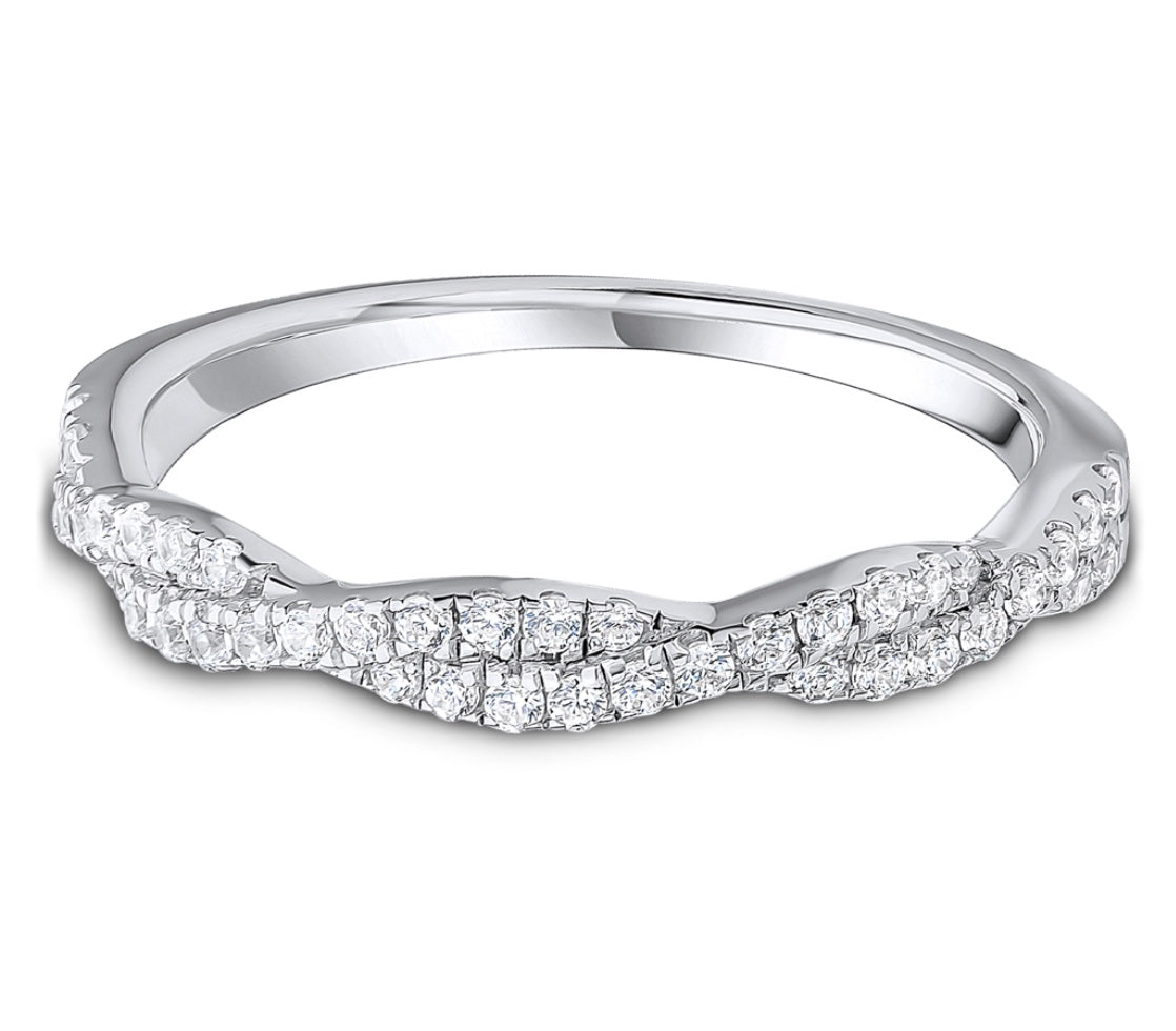 Diamond Twisted Rope Platinum Eternity Ring