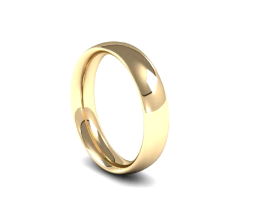 Subtle Traditional Court Gents 5mm Wide Wedding Band Ring, 9ct & 18ct Gold and Platinum