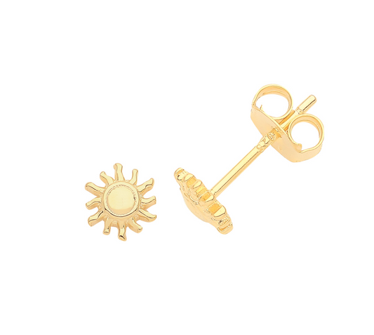 SILVER GOLD PLATED SUN STUDS