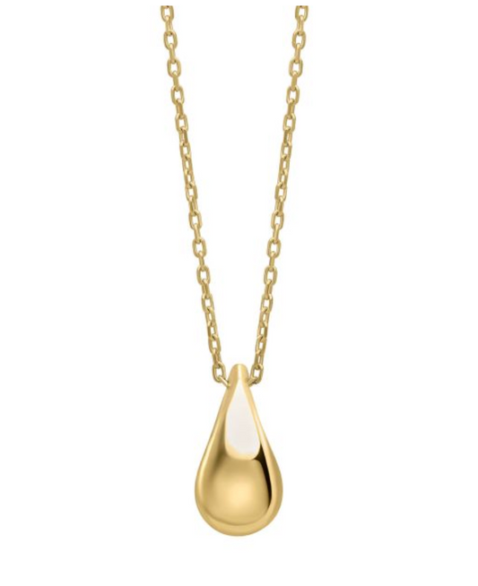 9ct yellow gold teardrop necklace