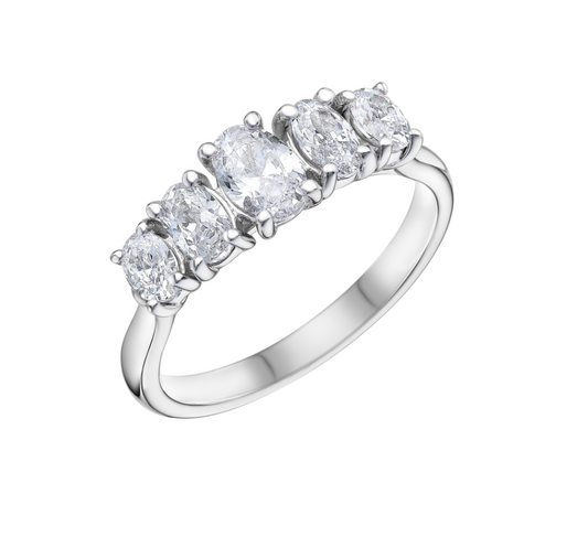 Five Stone Oval Diamond Engagement Ring