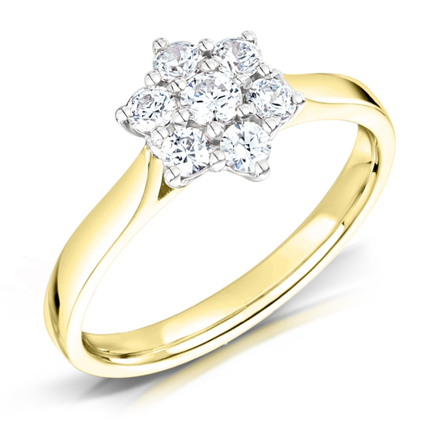 Diamond Flower Cluster Engagement Ring
