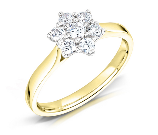 Diamond Flower Cluster Engagement Ring