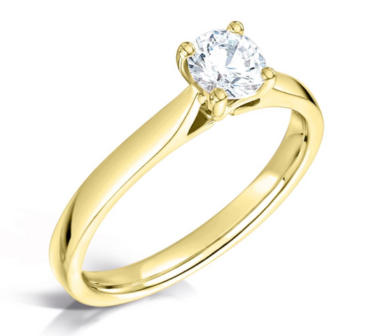 Round White Diamond Solaitre Engagement Ring