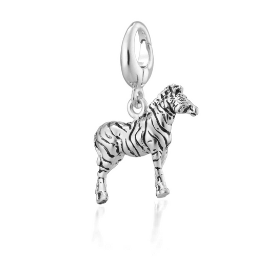 Silver Zebra Charm