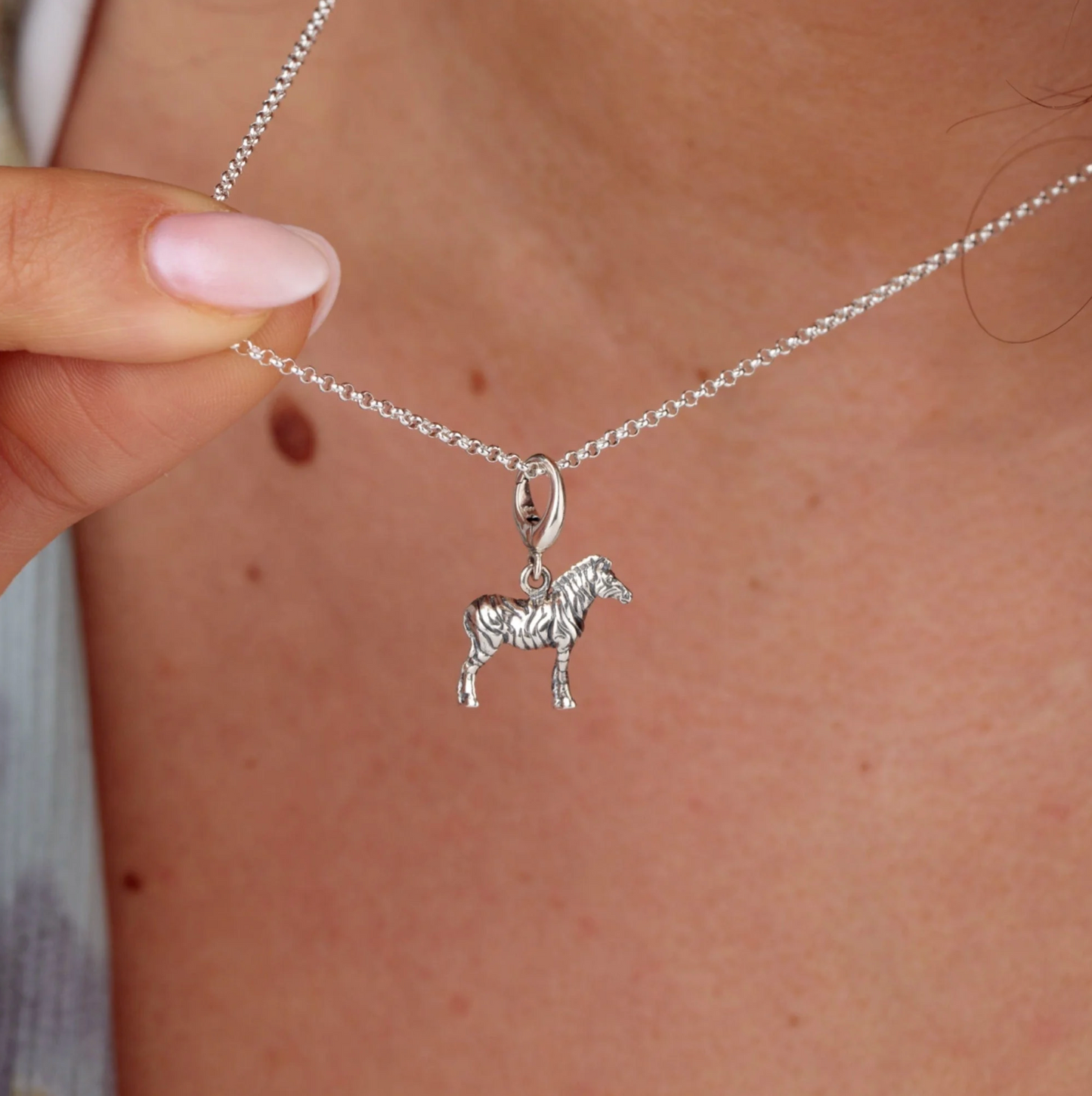 Silver Zebra Charm