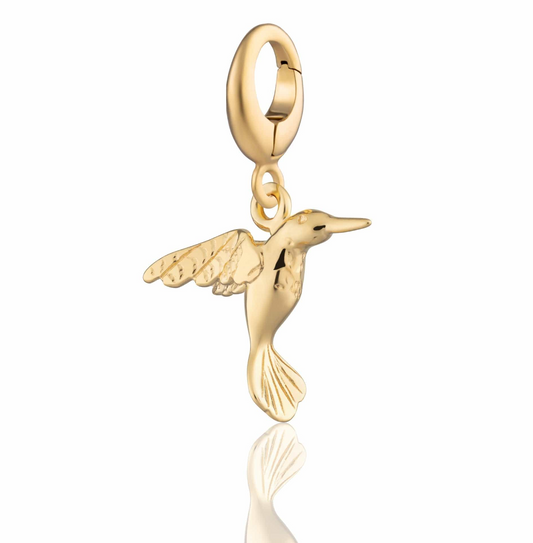 Gold Plated Hummingbird Charm