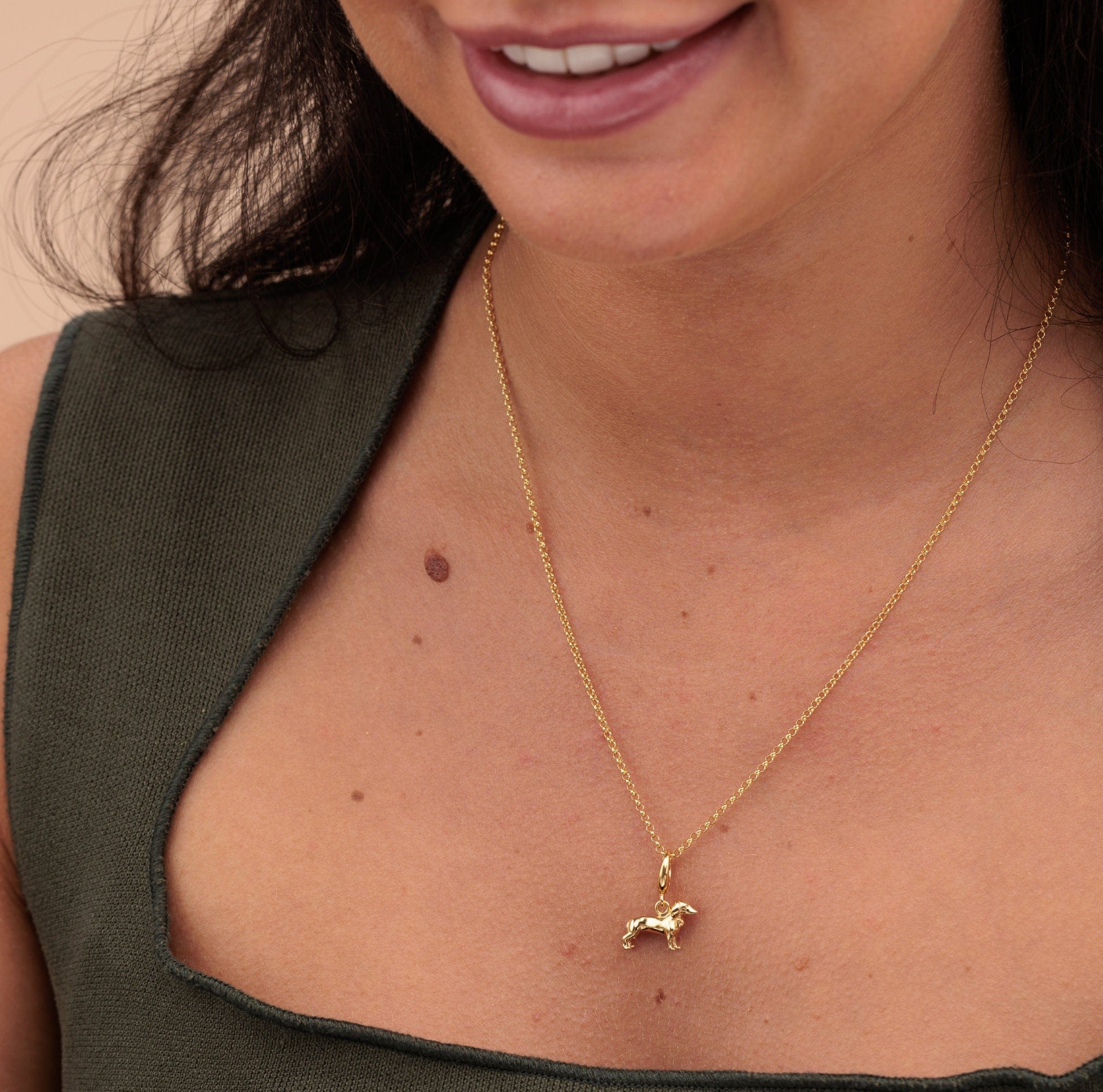 Gold Plated Sausage Dog Charm