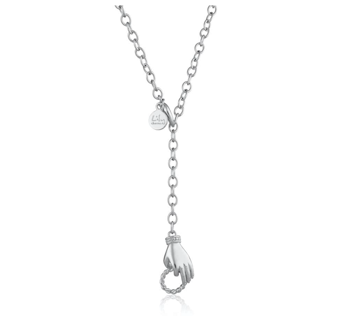 silver in safe hands charm collector necklace