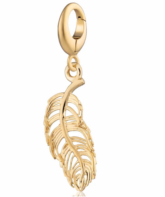 Gold Plated Feather Charm