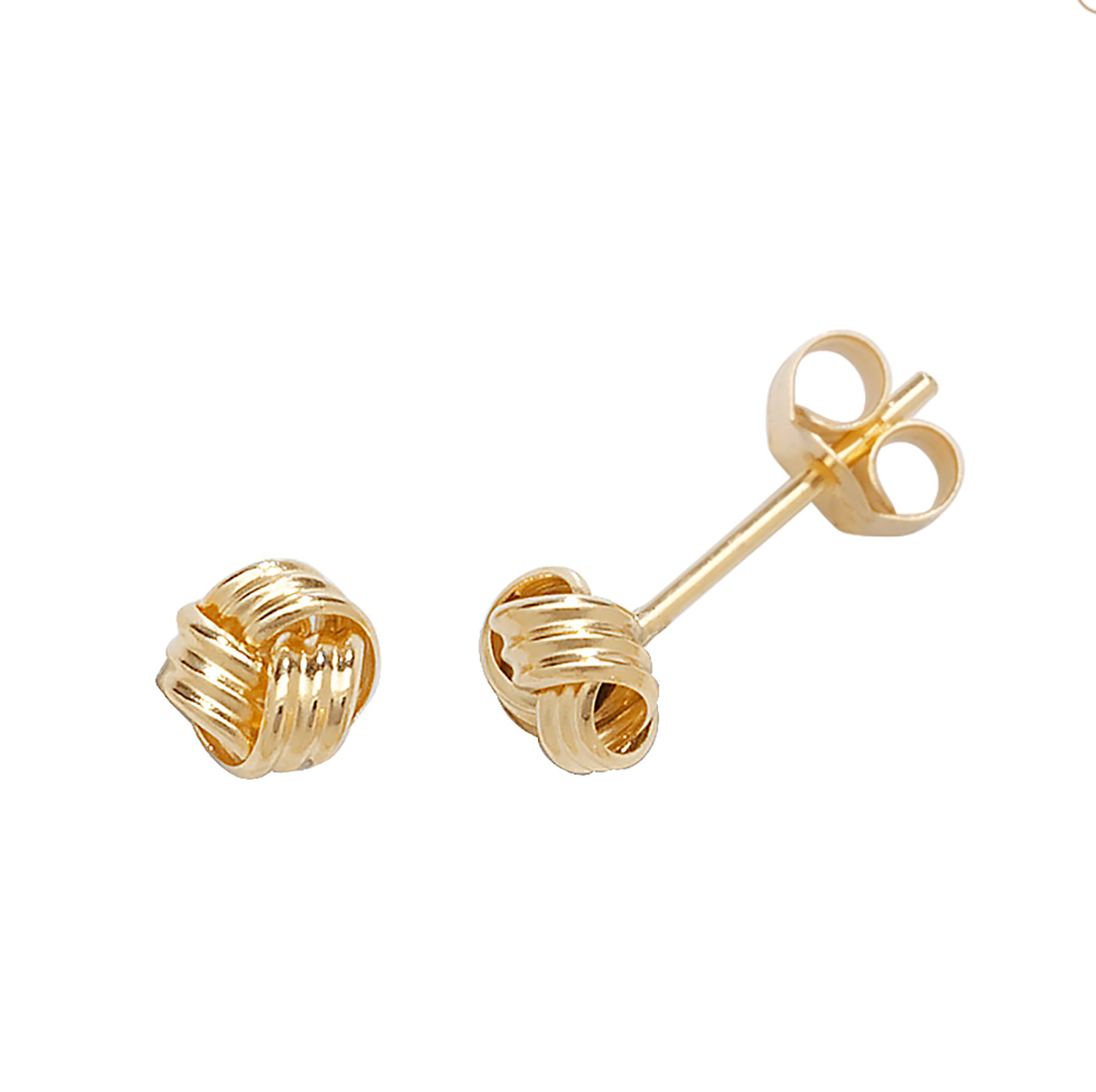 9ct Yellow Gold Knot Earrings 4mm