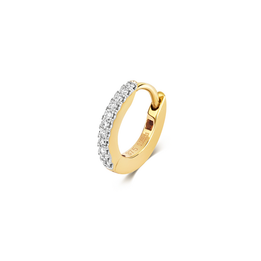 Natural Diamond Cartilage Hoop 9ct Yellow Gold