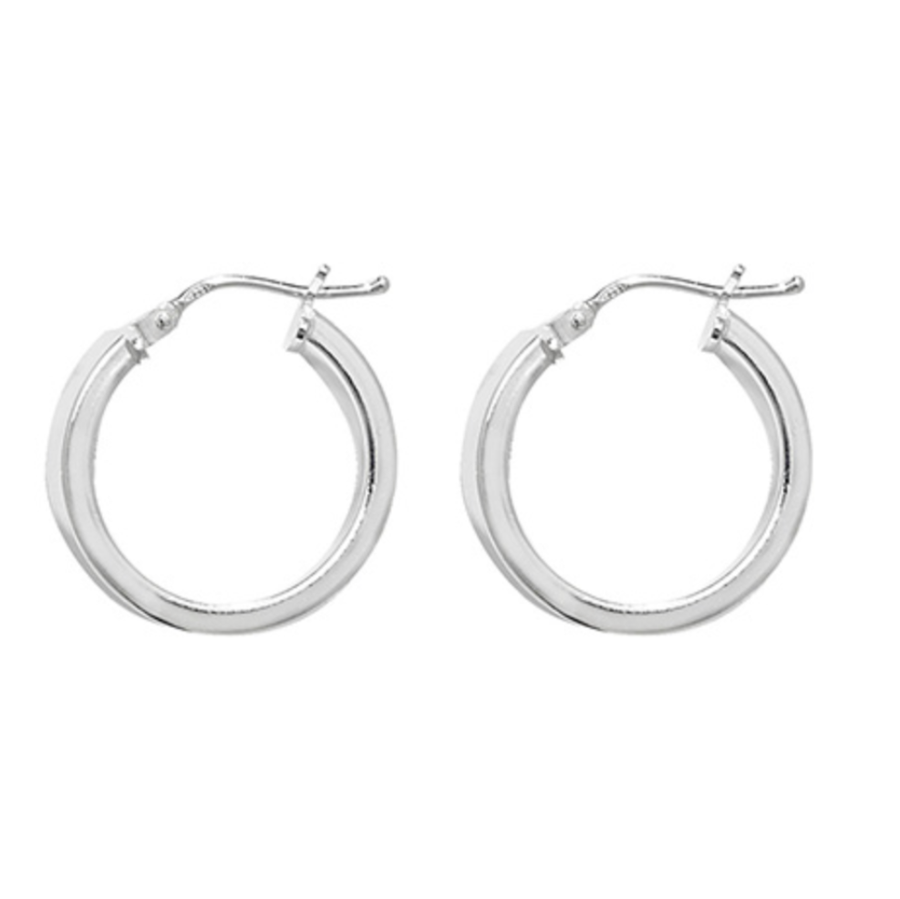 925 Silver Wide Flat Hoop