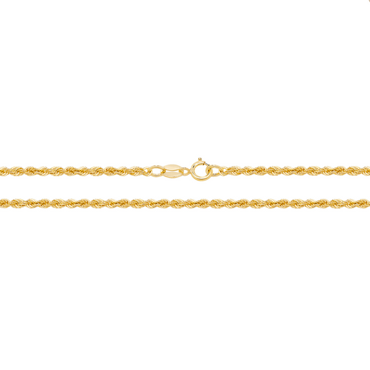 9ct Yellow Gold Rope Chain Bracelet