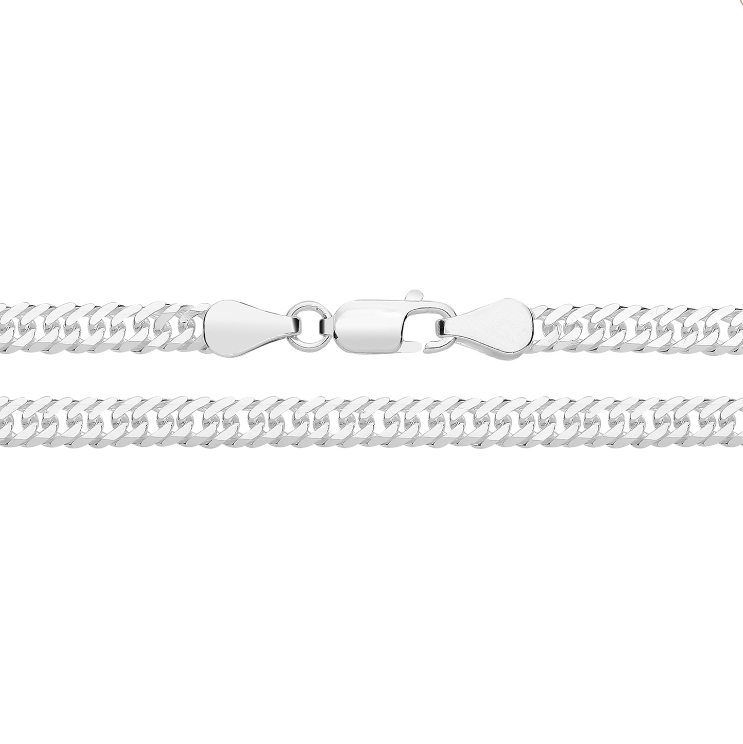 925 Silver double curb chain bracelet
