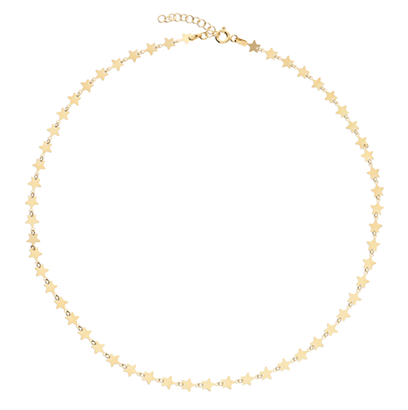 Gold plated flat star 45cm necklace