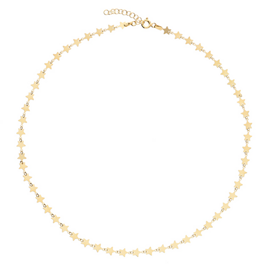 Gold plated flat star 45cm necklace