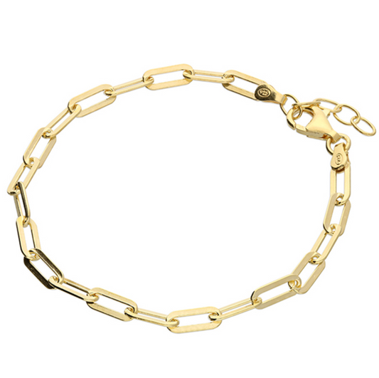 Gold Plated Silver Paperclip Bracelet
