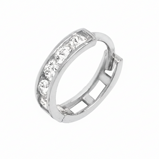 9ct white gold cubic zirconia cartilage hoop