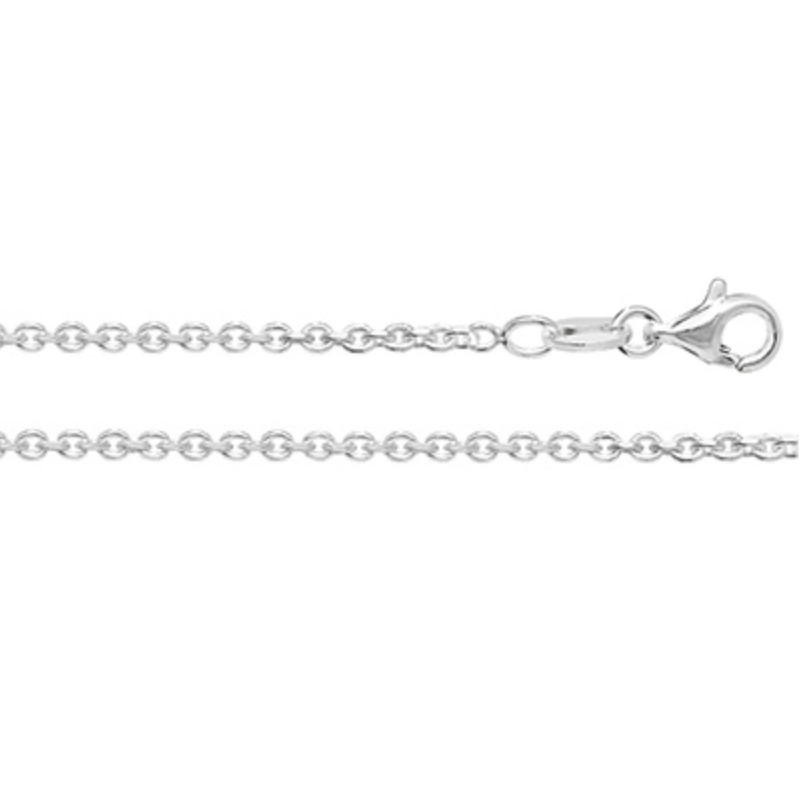 Sterling Silver Faceted Belcher Chain 18"
