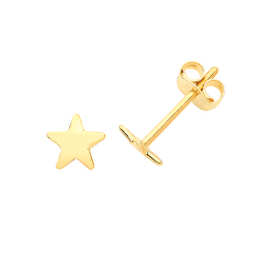 Star stud earrings in 9ct yellow gold