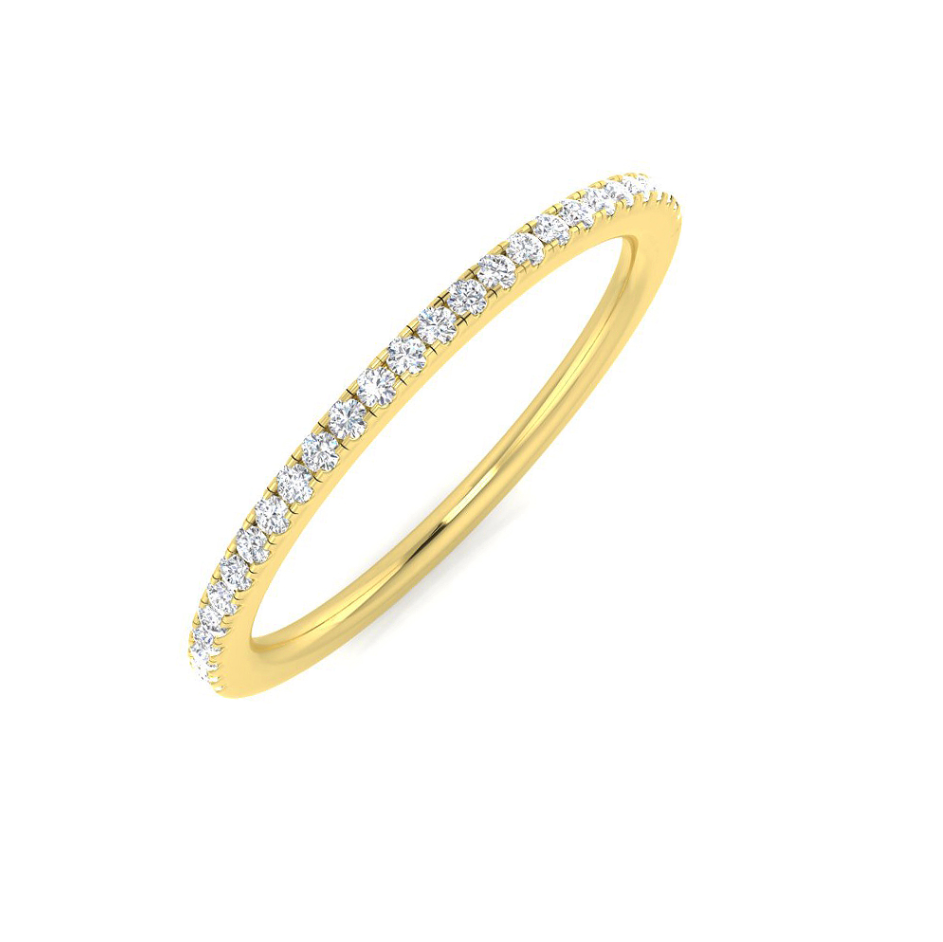 Half eternity ring in 9ct yellow gold with 0.14cts Natural round brillant diamonds
