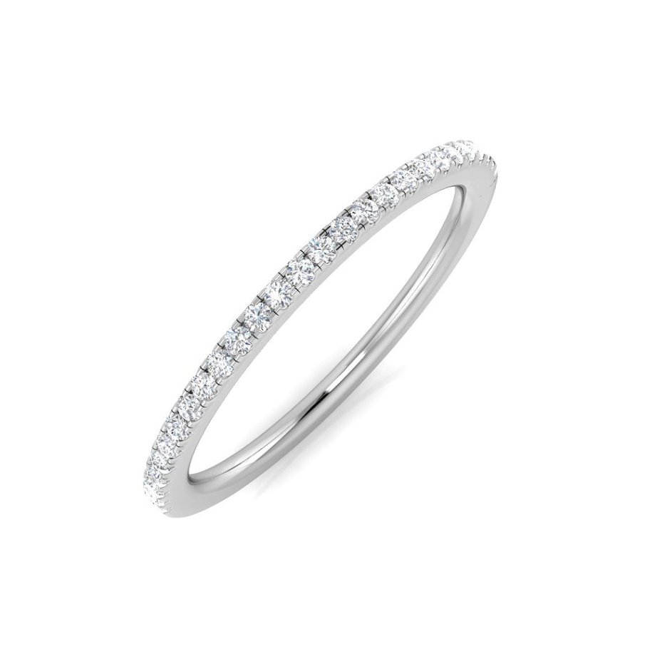Half eternity ring in 9ct white gold with 0.14cts Natural round brillant diamonds