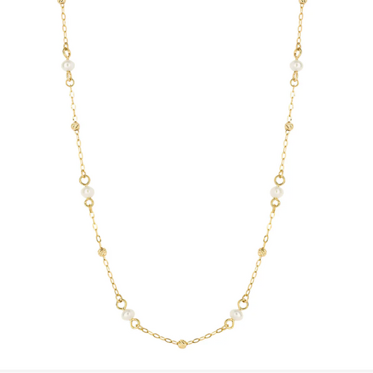 9ct Yellow Gold Freshwater Pearl Necklace