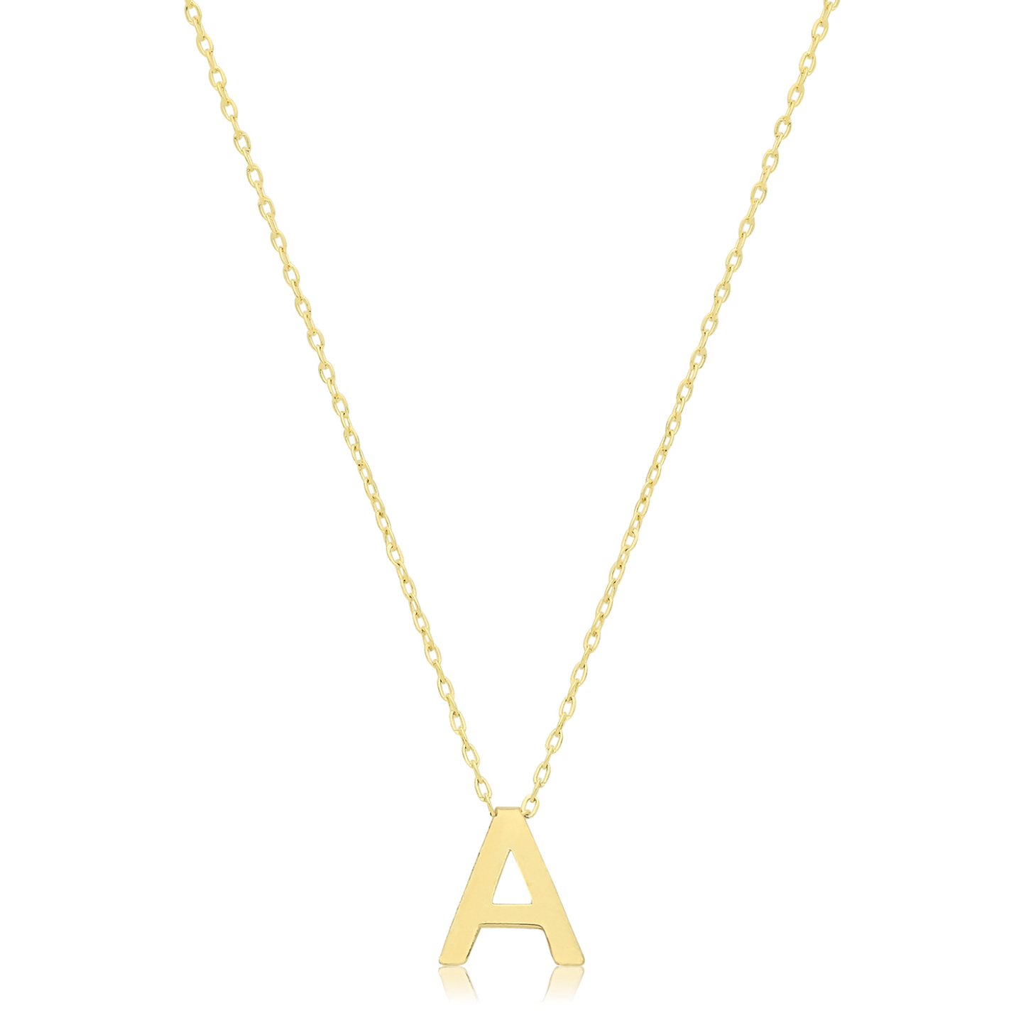9ct Yellow Gold Initial Necklace 'A'