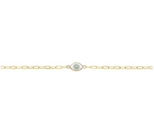 Evil Eye Bracelet In 9ct Yellow Gold And Cubic Zirconia