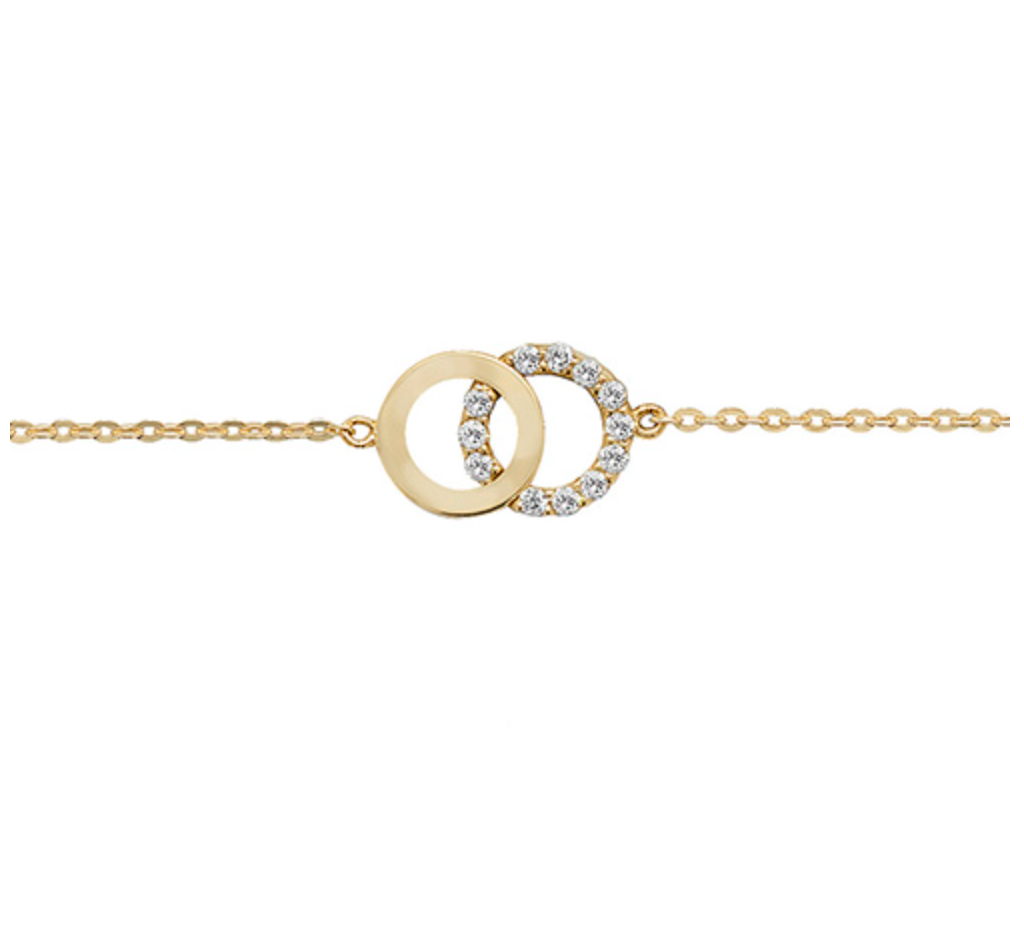 Interlocking Circle Bracelet In 9ct Yellow Gold