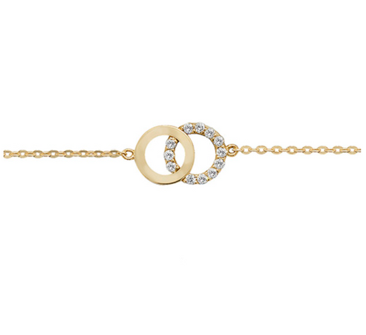 Interlocking Circle Bracelet In 9ct Yellow Gold