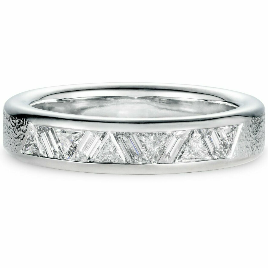 Triangle and Parallelogram 0.54ct Baguette Diamond Band Platinum