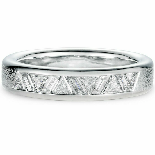 Triangle and Parallelogram 0.54ct Baguette Diamond Band Platinum