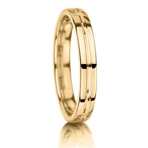 Centre V Groove Finish Wedding Band