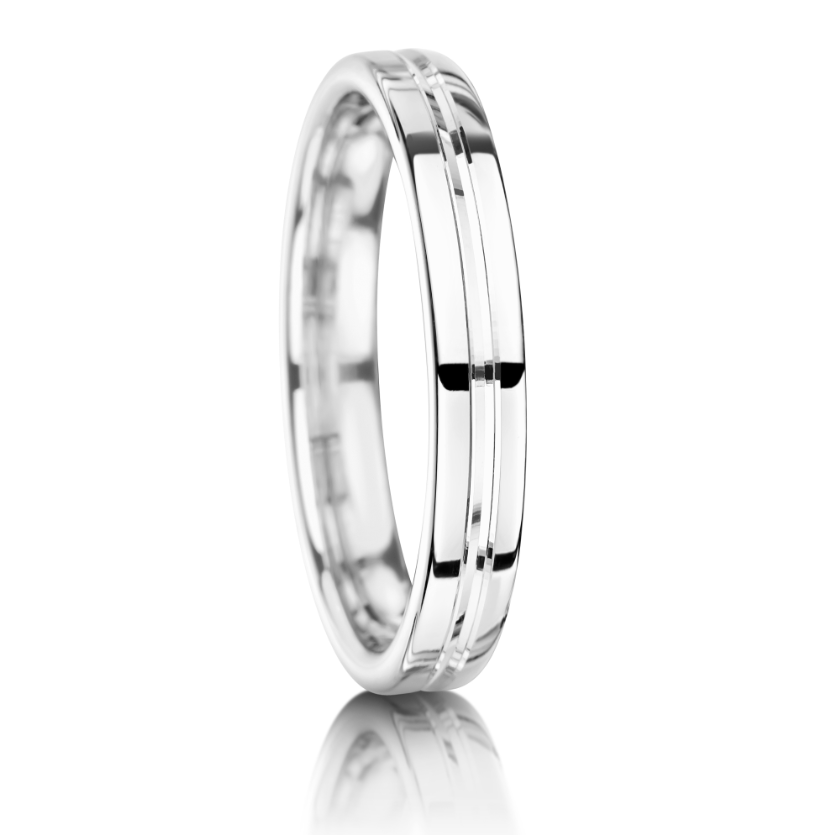 Centre V Groove Finish Wedding Band