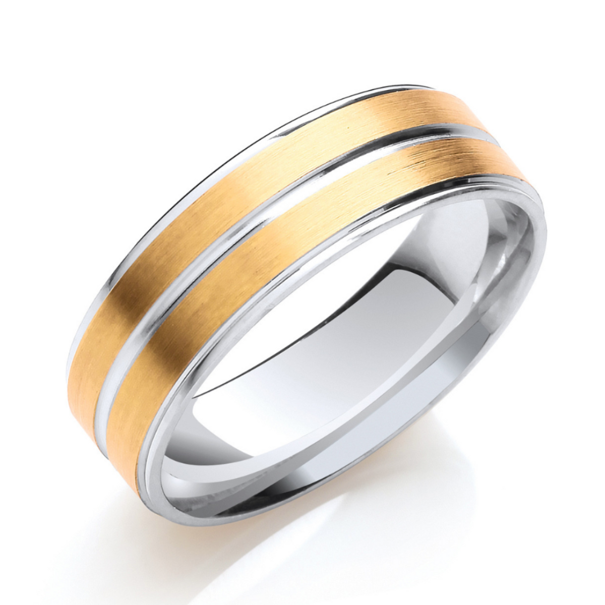 Two Colour Track Edges & Centre Wedding band